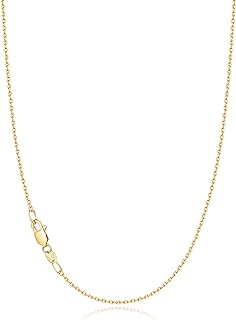 Jewlpire 18k Gold Plated 925 Sterling Silver Chain Necklace for Women, 1.1mm Cable Chains Necklace Thin & Dainty & Sturdy Women's Chain Necklaces, 14/16/17/18/20/22/24 Inches
