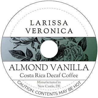 Almond Vanilla Costa Rica Decaf Coffee (Single Serve K-Cup Pods) (Gourmet, Naturally Flavored, Whole Coffee Beans) (12 pods, ZIN: 571104)