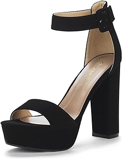 Women's Platform Heel Sandals, Open Toe Ankle Strap Heel Fashion Wedding Party Dress Sandals Shoes