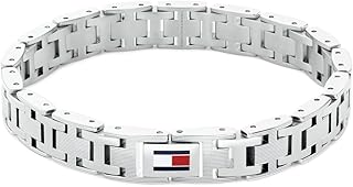 Men’s H-Link Bracelet with Enamel Flag and Fold-Over Clasp