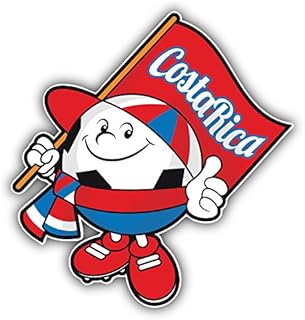 Cartoon Costa Rica Flag Mascot Bumper Sticker | Car Decor, Laptop Computer, Water Bottle, Wall, Window Waterproof Vinyl Decal