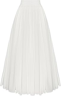 Maxi Skirts for Women Long Flowy Boho Renaissance Skirt with Pockets