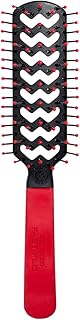 Cricket Static Free Fast Flo Color Vent Hair Brush - Quick and Blow Drying, Detangling, and Frizz-Free Styling - Anti-Static Bristles, Ideal for All Hair Types, So Rad (Red)