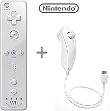 Official Nintendo Wii/Wii U Remote Plus Controller and Nunchuk Combo Bundle Set [White] (Bulk Packaging) (Renewed)