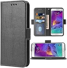Phone Case for Samsung Galaxy Note 4 Folio Flip Wallet Case,PU Leather Credit Card Holder Slots Full Body Protection Kickstand Protective Phone Cover for Glaxay Note4 SM N910A N910F SM-N910F Black