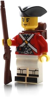 British Revolutionary Redcoat Soldier Custom Minifigure | Printed in The USA | Genuine Military Minifig | 1.6 Inches Tall | Great Gift for Adult AFOL