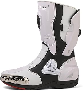Zeozoom Motorcycle Riding Boots Motorcycle Leather Boots for Women and Men Protection Anti Slip Racing Sports