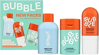 New Faces Gift Set - Skincare Set Includes Exfoliating Gel Cleanser, Balancing Facial Toner Mist + Hydrating Face Cream for Dry Skin - Skincare for Teens + Adults