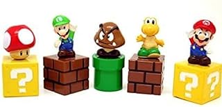 5 Pieces Mario Bro Cake Topper Figurines,Mario Bro Birthday Party Cake Decorations for Boys