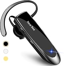 Bluetooth Earpiece V5.0 Wireless Handsfree Headset with Microphone 24 Hrs Driving Headset 60 Days Standby Time for iPhone Android Samsung Laptop Trucker Driver (Black)