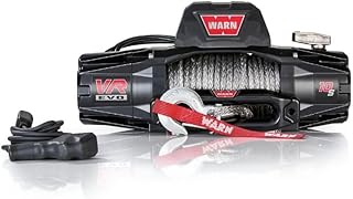 WARN VR EVO 10-S Electric 12V Winch – 10,000 lb Pull Capacity, Synthetic Rope, IP68 Waterproof, High-Performance Off-Road Recovery Winch for Trucks, Jeeps, and SUVs