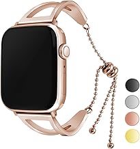 Compatible with Apple Watch Band Woman Man 41mm 40mm 38mm 44mm 45mm 42mm Ultra 49mm, Stainless Steel Metal Dressy Bangle Bracelet Replacement iWatch Series 9 8 7 6 5 4 3 2 1 SE Nike+ Sports Strap Wristband