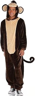 Brown Monkey Zipster Costume - Adult S/M (Pack Of 1) - Durable & Soft Fleece - Eye-catching & Adorable Design - Perfect For Halloween, Cosplay, & Themed Parties