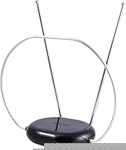 Philips Rabbit Ears Black Indoor TV Antenna, Dipole and Circular Loop, Tabletop Antenna, Digital, Smart TV Compatible, HDTV Antenna, 4K 1080P VHF UHF, 5Ft Coaxial Cable, SDV8201B/27