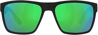 Costa Man Sunglasses Matte Black Frame, Blue Mirror Lenses, 59MM