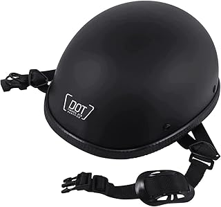 Open Face German Style Beanie Skull Cap Retro, DOT Certified Motorcycle Half Helmet for Men Women Ultra-Thin Half Shell Motorbike Helmet Apply to Bicycle ATV Chopper Scooter