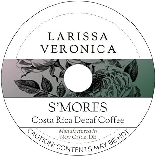 S'mores Costa Rica Decaf Coffee (Single Serve K-Cup Pods) (Gourmet, Naturally Flavored, Whole Coffee Beans) (12 pods, ZIN: 574592)