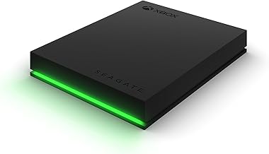 Seagate Game Drive for Xbox 4 TB External Hard Drive Portable HDD - USB 3.2 Gen 1, Black with built-in green LED bar, Xbox Certified, 3 year Rescue Services(STKX4000402)