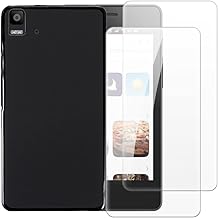 Case with 2 Pack Screen Protector Combo Compatible with BQ Aquaris E5, Shockproof Cover and Tempered Glass Set for Full Body Safety(Black)