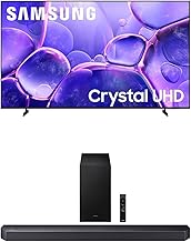 65-Inch Class Crystal UHD U8000F 4K Smart TV (2025 Model) Endless Free Content, Crystal Processor 4K + Samsung Q-Series Soundbar HW Q600F 3.1.2 ch Subwoofer (2025 Model)