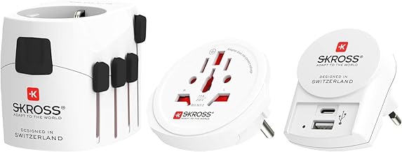 SKROSS 1.3025 PRO World + USB Travel Adaptor with USB Charging Port (2400 mA)