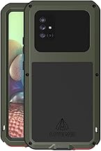LOVE MEI Compatible with Samsung Galaxy A71 5G Case, Waterproof Military Heavy Duty Shockproof Dust/Dirt Proof Hybrid Aluminum Metal+Silicone+Tempered Glass Case Hard Cover (Green)