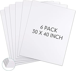 Kathfly 6 Pack Large White Foam Boards 30 x 40 x 3/16" Thick Acid Free Foam Core Board Double Sided Rigid Poster Foamboard for Art Craft Projects Presentation Signage Painting Wedding School Display