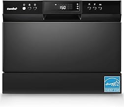 COMFEE’ Countertop Dishwasher, Energy Star Portable Dishwasher, 6 Place Settings & 8 Washing Programs, Speed, Baby-Care, ECO& Glass, Dish Washer for Dorm, RV& Apartment, Black