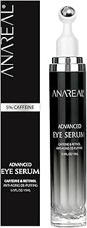 ANAREAL Eye Bags Treatment for Men and Women : Caffeine Under Eye Cream for Dark Circles & Puffiness - 360° Eye Roller for Puffy Eyes