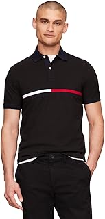 Men's Short Sleeve Cotton Pique Flag Graphic Polo Shirt in Custom Fit