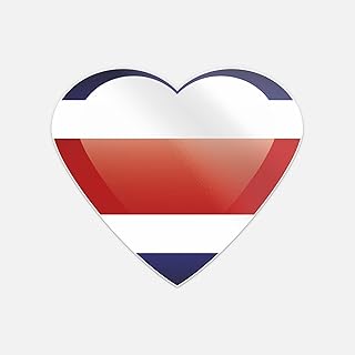 Costa Rica Glossy Heart Flag Sticker | Car Bumper, Laptop, Water Bottle, Wall, Window Waterproof Vinyl Decal