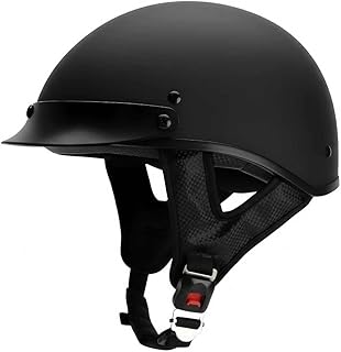 Half Helmet Motorcycle Helmets Open Face Dot Approved Helmets for Men Women Biker Scooter (Matt Black)