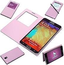 Flip S View Leather Smart Cover Case For Samsung Galaxy Note 3 III N9000 (Pink)