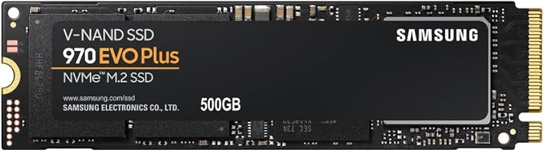 970 EVO Plus SSD 500GB - M.2 NVMe Interface Internal Solid State Drive with V-NAND Technology (MZ-V7S500B/AM)