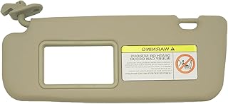 Left Driver Side Sun Visor with Makeup Mirror for Hyundai Accent 1E 2011 2012 2013 2014 2015 for Hyundai Accent Sun Visor 2013 2012 2011-2015 Beige OE: 85210-1R000 Front Left Sun Protection Shade