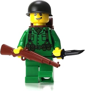 1.6 Inches Tall US Army WW2 Rifleman Soldier Collectible Custom Minifigure | Printed in the USA | Genuine Military Minifig| Great Gift for Ages 8+ to Adult AFOL