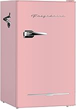 Retro Bar Fridge Refrigerator with Side Bottle Opener, 3.2 cu. Ft, Pink/Coral