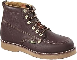 Rhino 62M28 6 inch Moc Toe Leather Work Boot - Brown 6