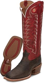 Men's Rosston 16" Buckaroo Cowboy Western Boots - Arena Collection, Cowhide Leather, Square Toe, Dress Heel, Durable Double Stitch Welt