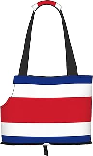 Flag of Costa Rica Pet Tote Bag for Small Dogs and Cats, Polyester Shoulder Carrier with Adjustable Strap, 15.2 x 10.4 x 7.5 Inches