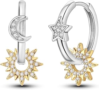 925 Sterling Silver Earrings for Women Heart Shaped Hoop Earrings