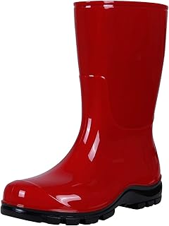Women's Mid Calf Rain Boots Printed Waterproof Rubber Boots Short Garden Shose