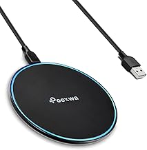 Pocxwa Wireless Charger for Samsung iPhone LG, Fast Wireless Charging Pad Compatible with Samsung Galaxy S25 Ultra S24 Plus S23 S22 S21 S20 S10 S9 S8 Note 20 10 9 8, iPhone 17 16 15 14 13 12 11 X XS