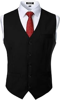 Men's Classic Slim Fit Dress Vest Formal Wedding Prom Tuxedo Suit Vest with Pocket