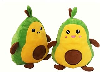 OUKEYI Avocado Plushie Toy Figure Stuffed Toy Double-Sided Mood Plushie Yellow and Green