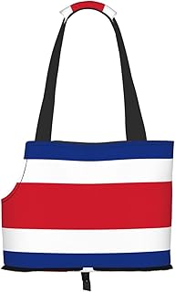 Suitable for Small Dogs and Cats, Flag of Costa Rica Printed Portable pet Shoulder Bag, Shopping and Travel Dual-Purpose Bag