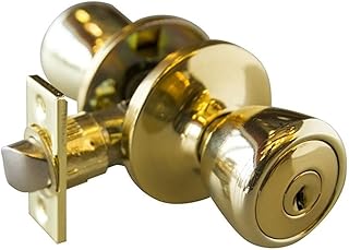 Design House Terrace 6-Way Universal Keyed Entry Door Knob for Front and Back Doors, Fits Standard Doors, Polished Brass – Design House, 728295