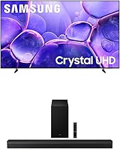 65-Inch Class Crystal UHD U8000F 4K Smart TV (2025 Model) Endless Free Content, Crystal Processor 4K + Samsung B-Series Soundbar HW-B750F 5.1 ch Subwoofer (2025 Model)