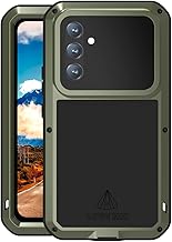 Compatible with Samsung Galaxy A54 Case, Outdoor Sports Waterproof Military Heavy Duty Shockproof Dustproof Hybrid Aluminum Metal+Silicone+Tempered Glass Case Hard Cover (Green)