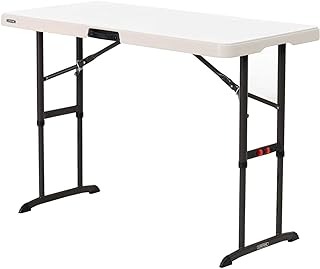 LIFETIME 80387 4-Foot Commercial Adjustable Folding Table, Almond